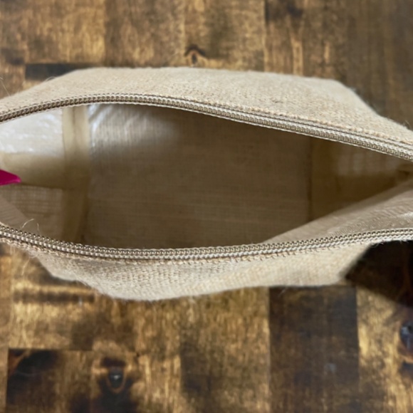 buckhead betties Jute Zipper Bag Khaki Summer Beach - Picture 5 of 10